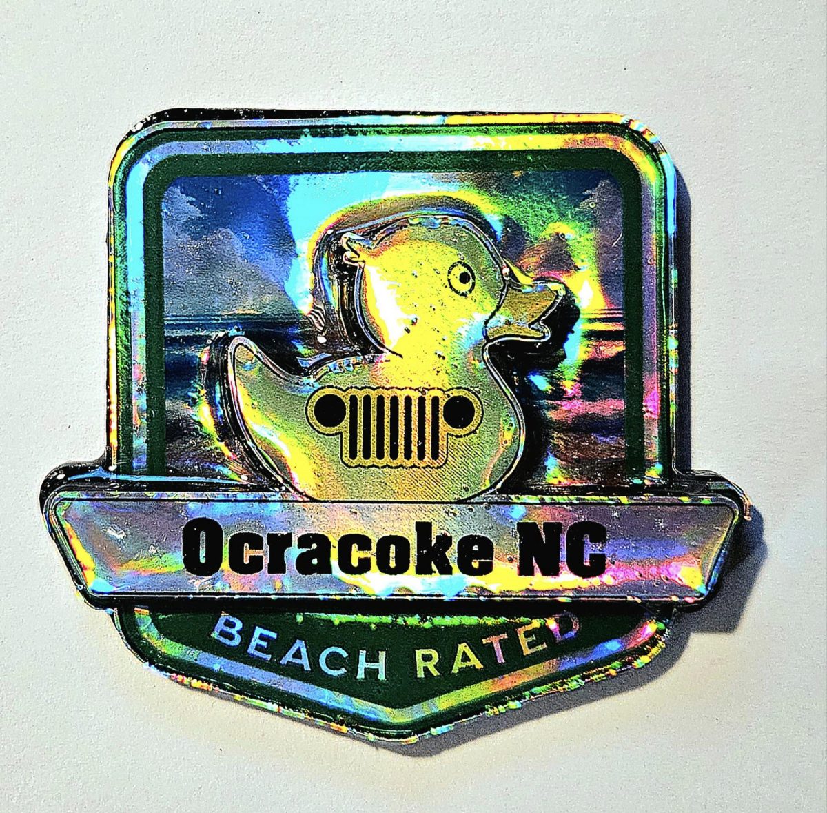 Ocracoke Beach Rated Jeep/Duck Medallion