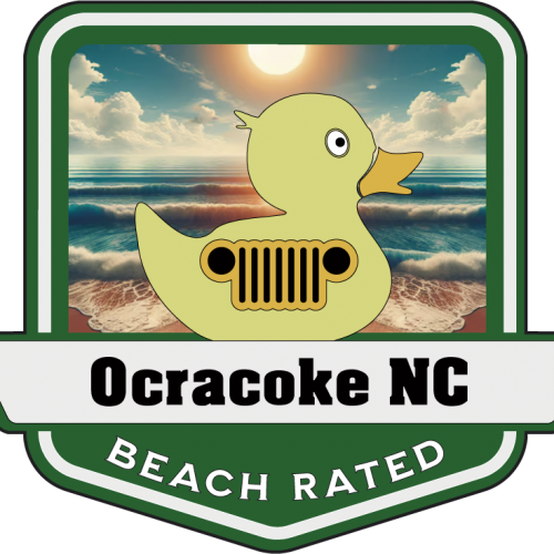 Ocracoke Beach Rated Jeep/Duck Medallion