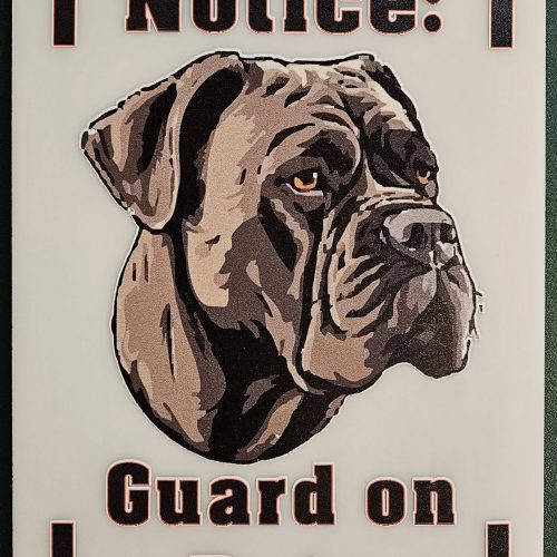 Garden Sign Guard on Duty Mastiff