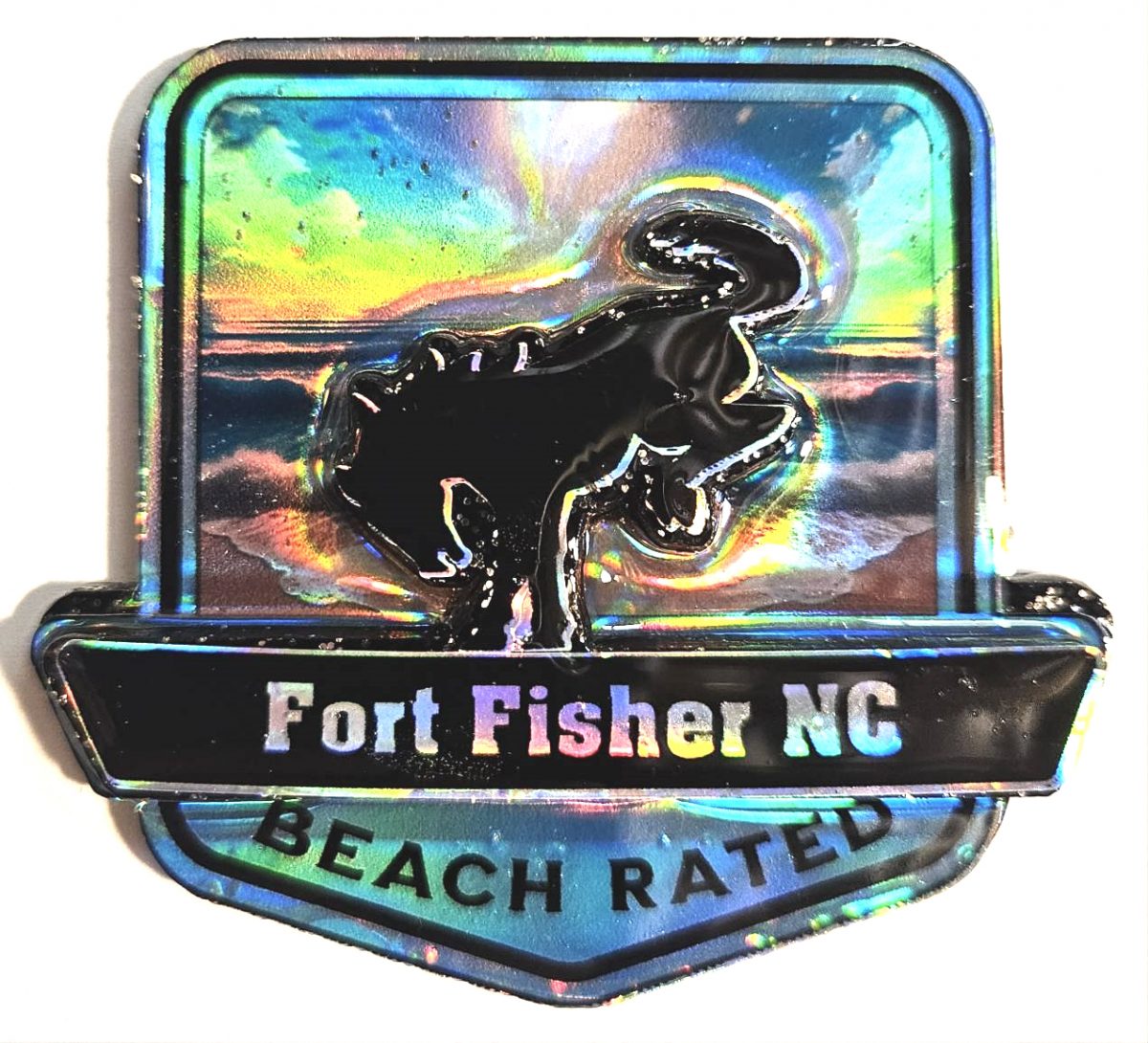 Fort Fisher Beach Rated Bronco Badge/Medallion