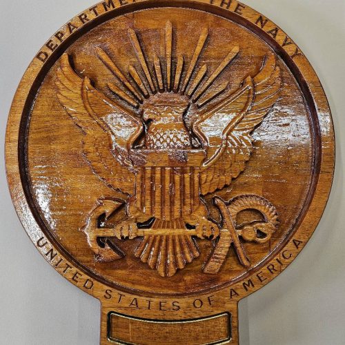 Navy Coat of Arms Carving