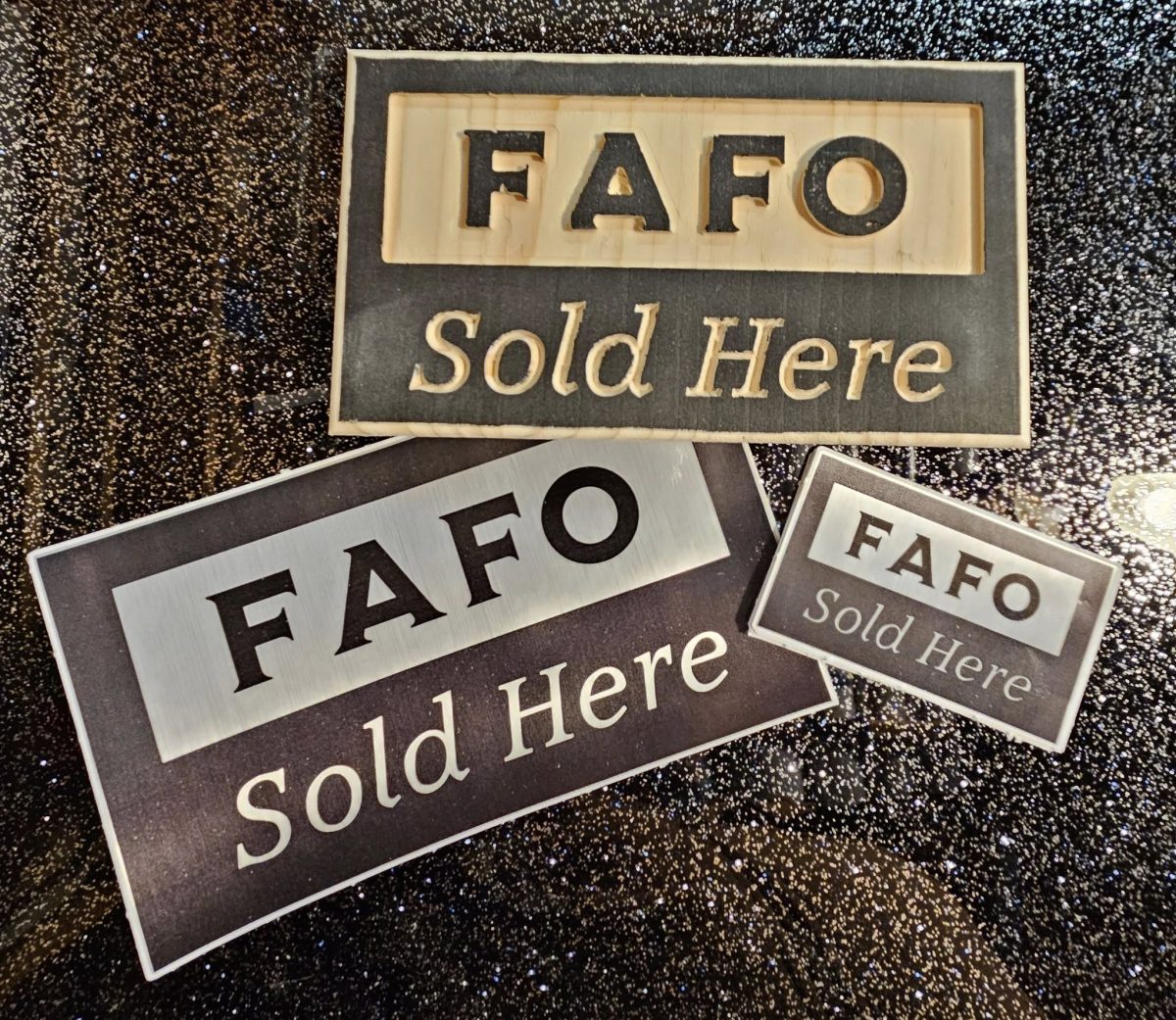 FAFO Sold Here placard and decal set